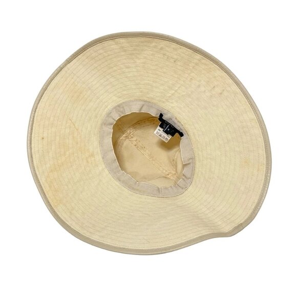 GUCCI - Beige Dark Brown Cotton Leather Feather Hat main image 7